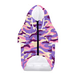 Pastel Purple Camouflage Print Dog Zip Up Hoodie