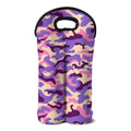 Pastel Purple Camouflage Print Double Neoprene Wine Tote