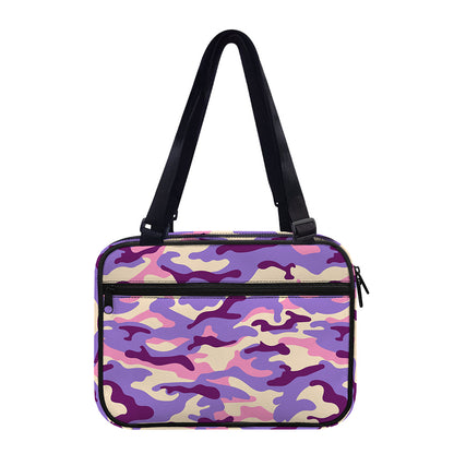 Pastel Purple Camouflage Print Double Strap Bible Bag