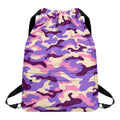 Pastel Purple Camouflage Print Drawstring Backpack