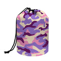 Pastel Purple Camouflage Print Drawstring Makeup Bag