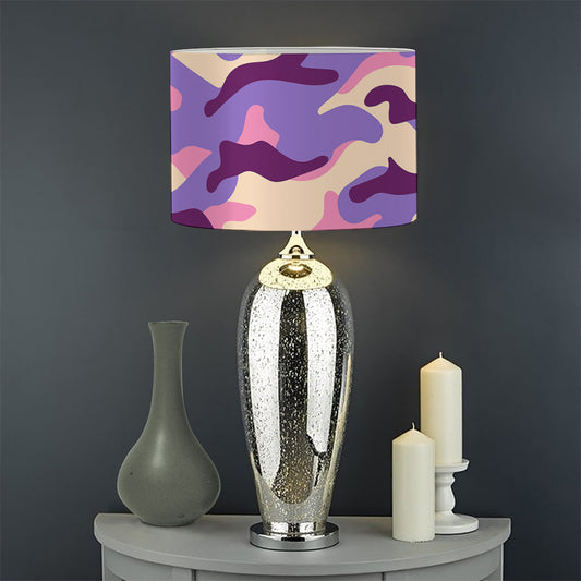 Pastel Purple Camouflage Print Drum Lamp Shade