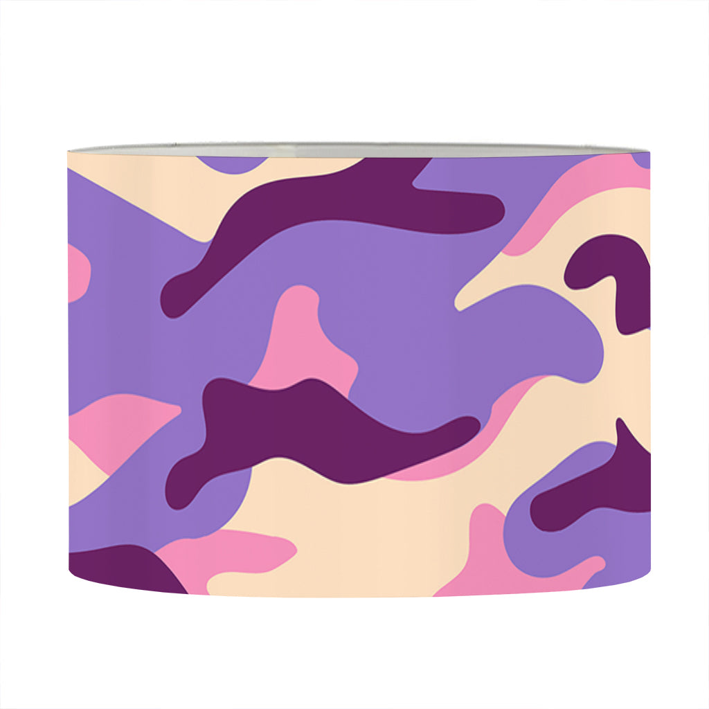 Pastel Purple Camouflage Print Drum Lamp Shade