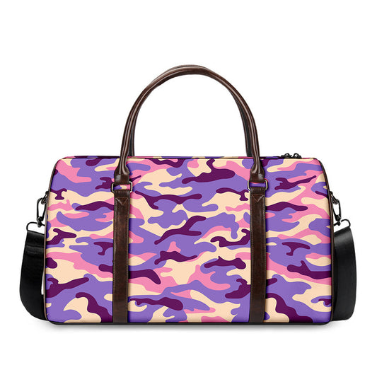 Pastel Purple Camouflage Print Duffle Bag