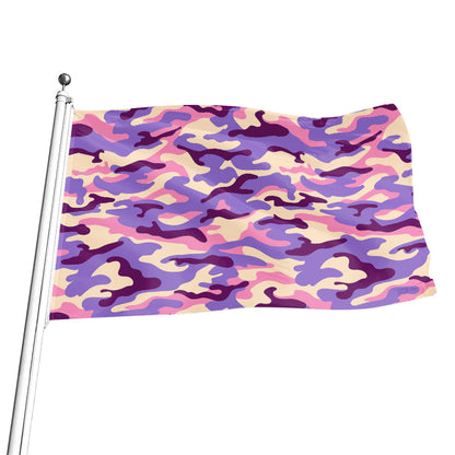 Pastel Purple Camouflage Print Flag