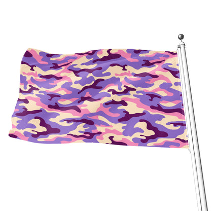 Pastel Purple Camouflage Print Flag