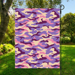 Pastel Purple Camouflage Print Garden Flag