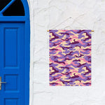 Pastel Purple Camouflage Print Garden Flag