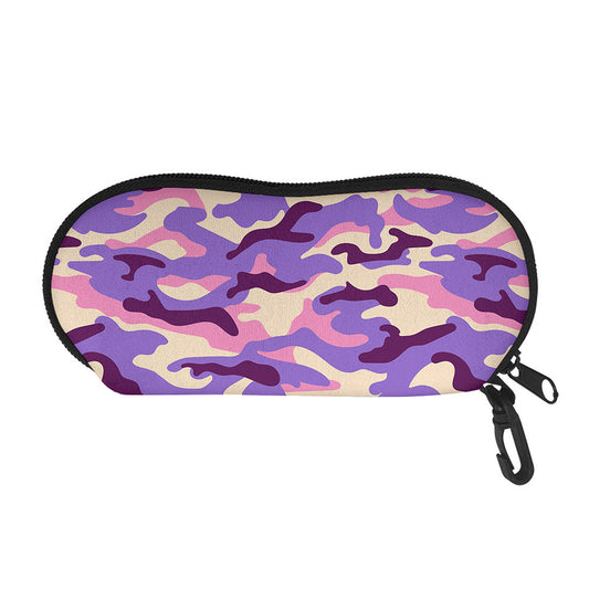 Pastel Purple Camouflage Print Glasses Case