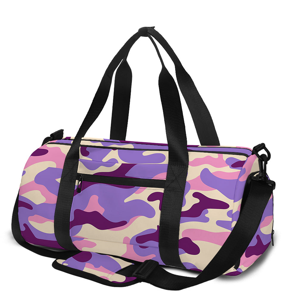 Pastel Purple Camouflage Print Gym Bag
