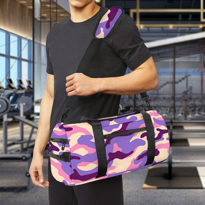 Pastel Purple Camouflage Print Gym Bag