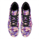 Pastel Purple Camouflage Print High Top Leather Sneakers