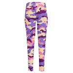 Pastel Purple Camouflage Print High-Waisted Pocket Leggings