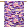 Pastel Purple Camouflage Print House Flag