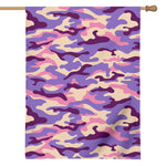 Pastel Purple Camouflage Print House Flag