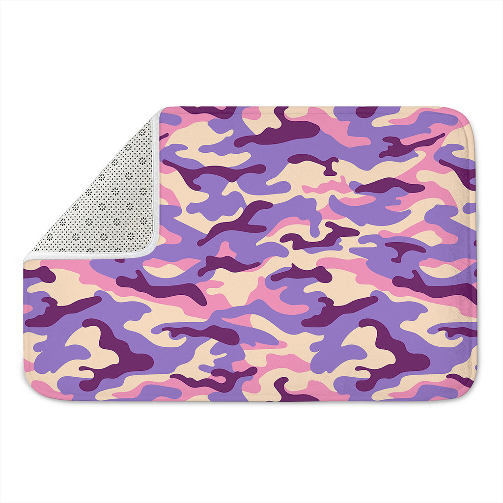 Pastel Purple Camouflage Print Indoor Door Mat