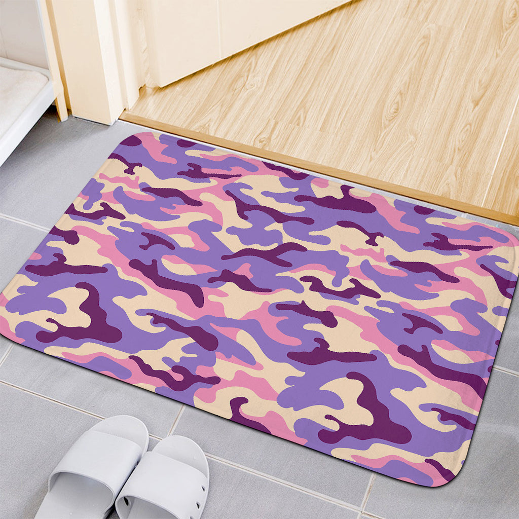 Pastel Purple Camouflage Print Indoor Door Mat