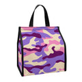 Pastel Purple Camouflage Print Insulated Lunch Tote