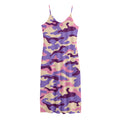 Pastel Purple Camouflage Print Jersey Midi Cami Dress