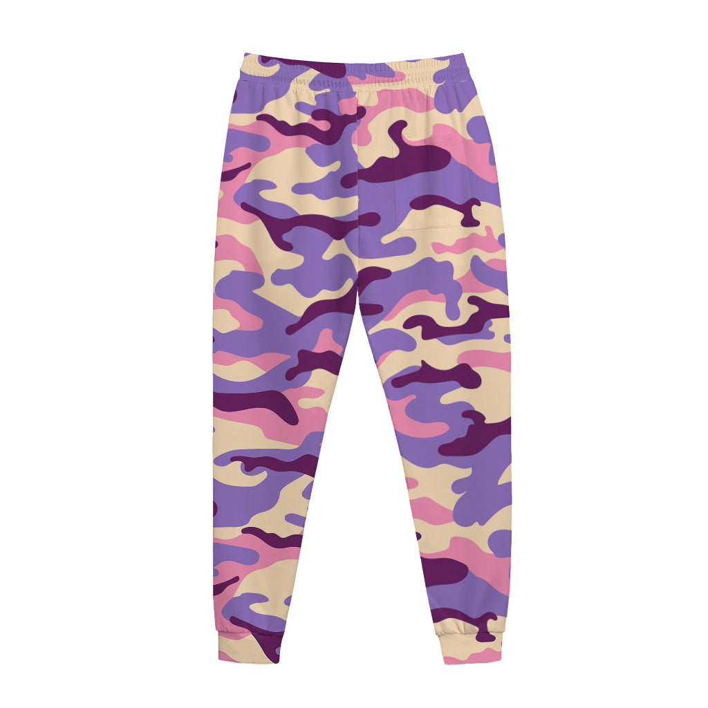 Pastel Purple Camouflage Print Jogger Pants