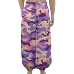 Pastel Purple Camouflage Print Lantern Pants