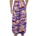 Pastel Purple Camouflage Print Lantern Pants