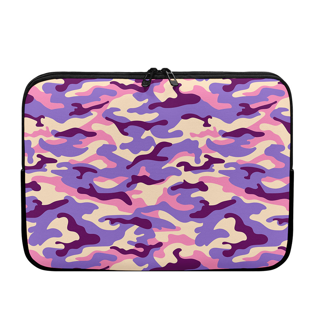 Pastel Purple Camouflage Print Laptop Sleeve