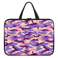 Pastel Purple Camouflage Print Laptop Sleeve With Handle