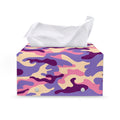 Pastel Purple Camouflage Print Leather Tissue Box Cover
