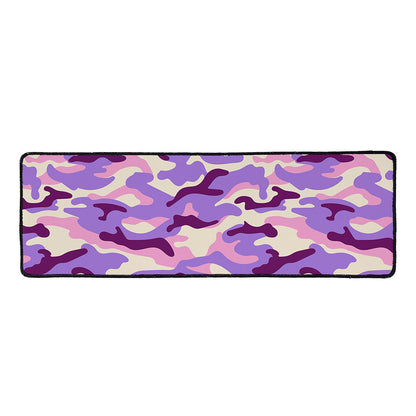 Pastel Purple Camouflage Print Long Kitchen Mat