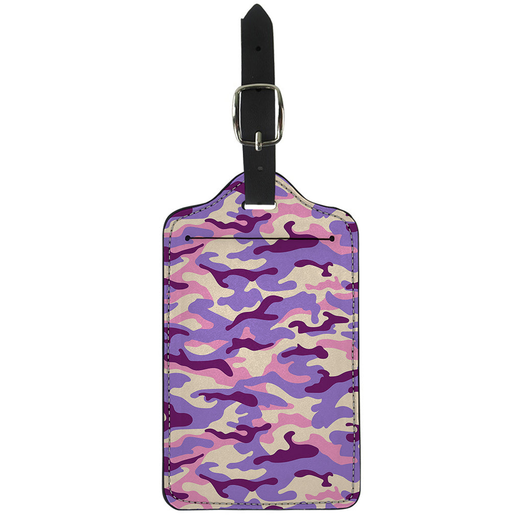 Pastel Purple Camouflage Print Luggage Tag