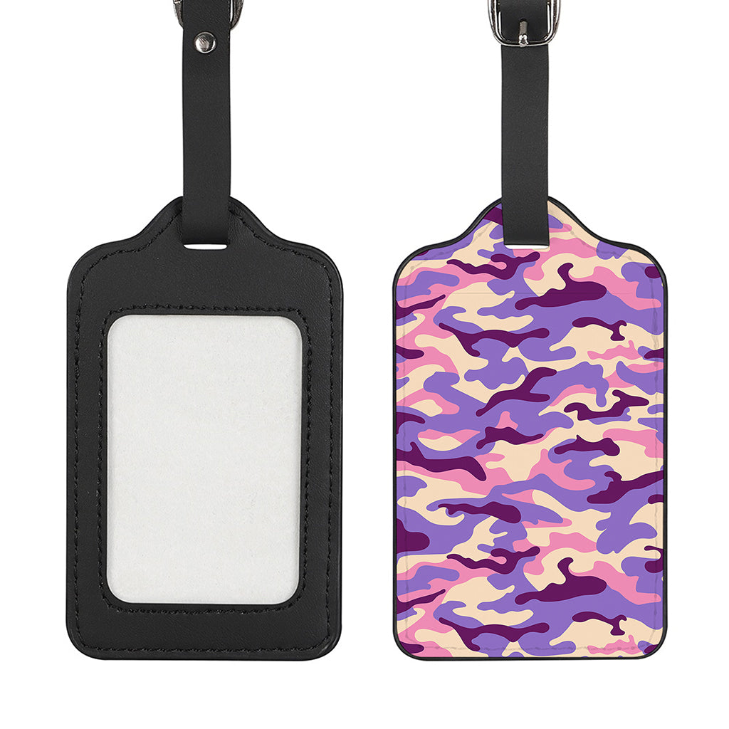 Pastel Purple Camouflage Print Luggage Tag