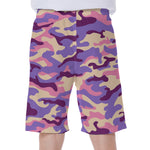 Pastel Purple Camouflage Print Men's Beach Shorts