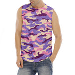 Pastel Purple Camouflage Print Men's Fitness Tank Top