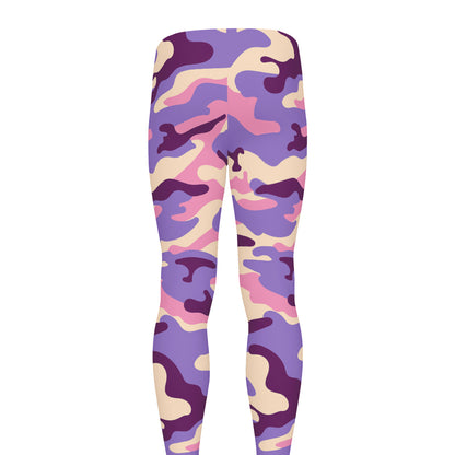 Pastel Purple Camouflage Print Men's leggings