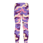Pastel Purple Camouflage Print Men's leggings