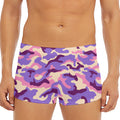 Pastel Purple Camouflage Print Men's Short Boxer Briefs