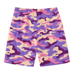 Pastel Purple Camouflage Print Men's Swim Trunks