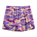 Pastel Purple Camouflage Print Mesh Shorts