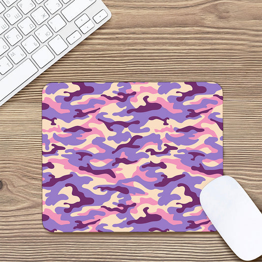 Pastel Purple Camouflage Print Mouse Pad