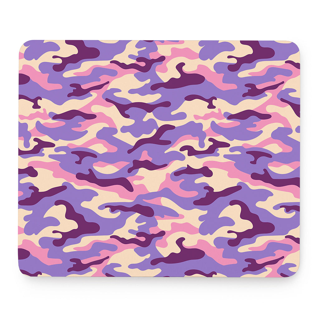Pastel Purple Camouflage Print Mouse Pad
