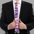Pastel Purple Camouflage Print Necktie