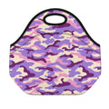 Pastel Purple Camouflage Print Neoprene Lunch Bag
