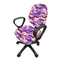 Pastel Purple Camouflage Print Office Chair Cover