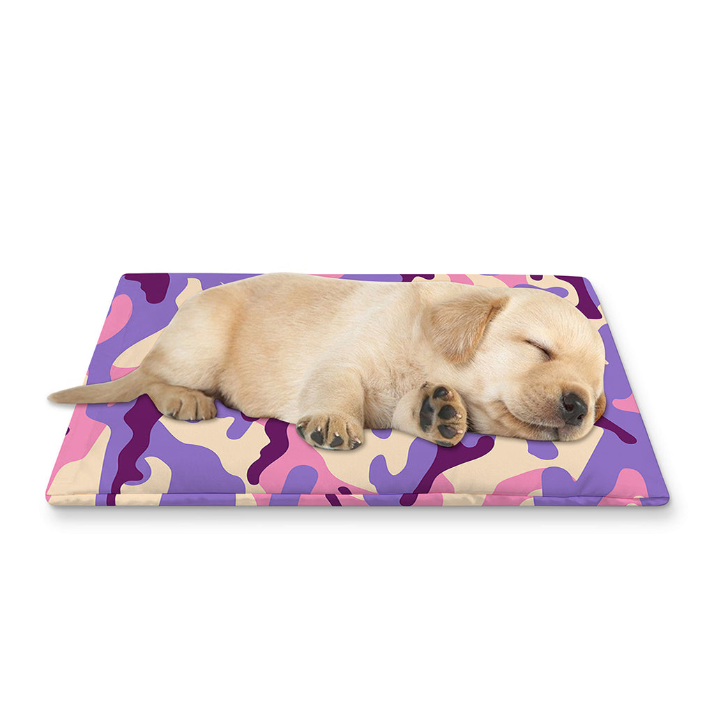 Pastel Purple Camouflage Print Pet Cooling Mat Cover