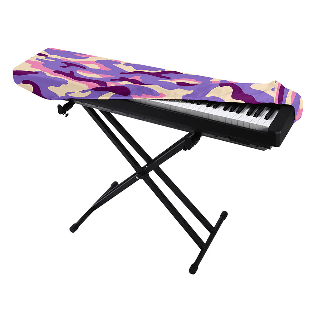 Pastel Purple Camouflage Print Piano Keyboard Cover
