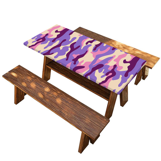 Pastel Purple Camouflage Print Picnic Table Cover