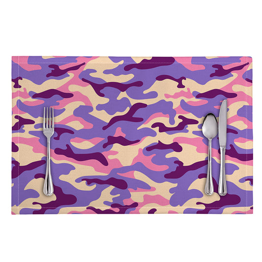 Pastel Purple Camouflage Print Placemat