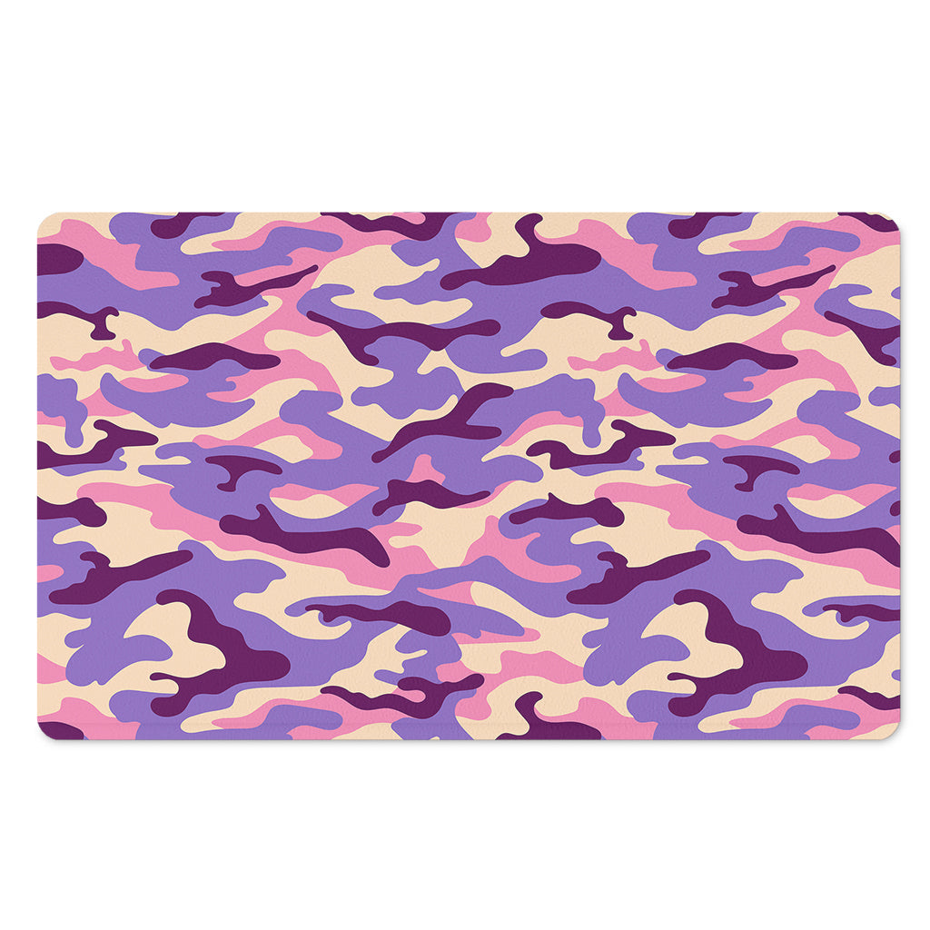 Pastel Purple Camouflage Print Polyester Doormat