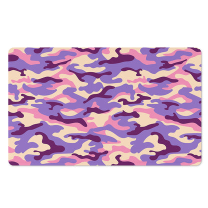 Pastel Purple Camouflage Print Polyester Doormat